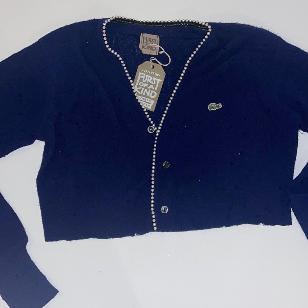NWT NEW WITH TAGS LF FURST OF A KIND DISTRESS RIPPED CARDIGAN CROPPED LACOSTE